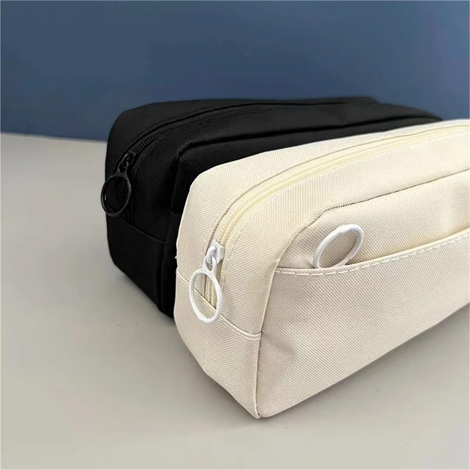Estuche Estuche for lápices de Gran Capacidad, Estuche de bolígrafo Bonito, Material Escolar Grande, papelería, Bolsas for lápices, 2 uds.(Black)