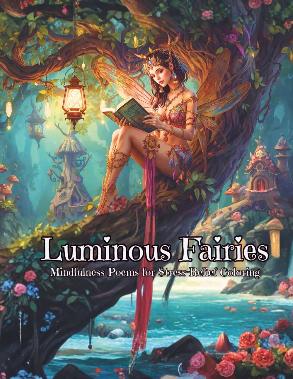 Fairy Coloring Book for Adults: Luminous Fairies: Mindfulness Coloring with Enchanted Forest and Fairy Garden Designs for Relaxation and Stress Relief – Fantasy Coloring Book with Mindfulness Poems