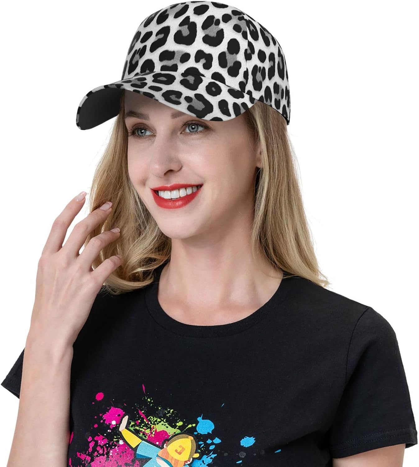 Leopard Print Pattern Hat for Women Men, Fashion Breathable Adjustable Baseball Cap - Image 3