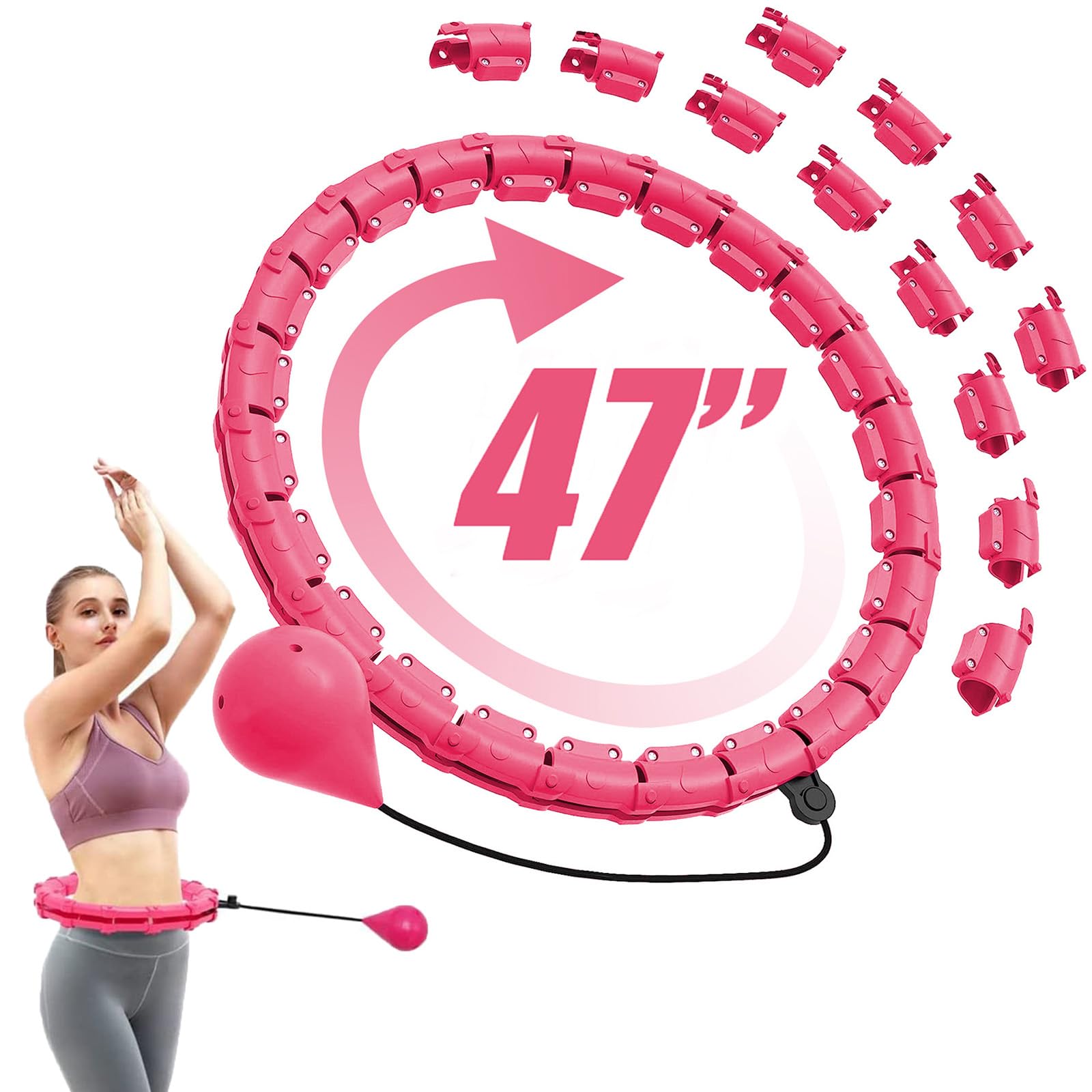 Cerceau Easy Minceur – Hula Hoop Fitness Amovible 8 Segments, 70 Cm, 240 G, Avec Masseurs