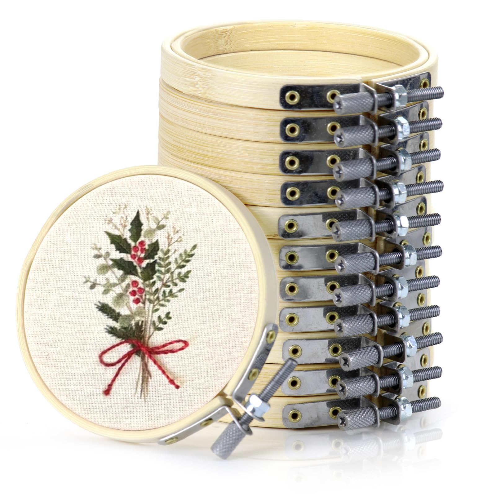 3 Inch 12Pcs Mini Embroidery Hoops, Small Round Hoop Rings, for Cross Stitch