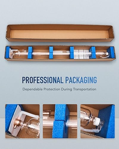 Miniatura 6 de OMTech Tubo láser de CO2 de 40 W para grabador láser y máquina cortadora, tubo de corte láser de 28.346in y 1.969in de diámetro con vidrio de