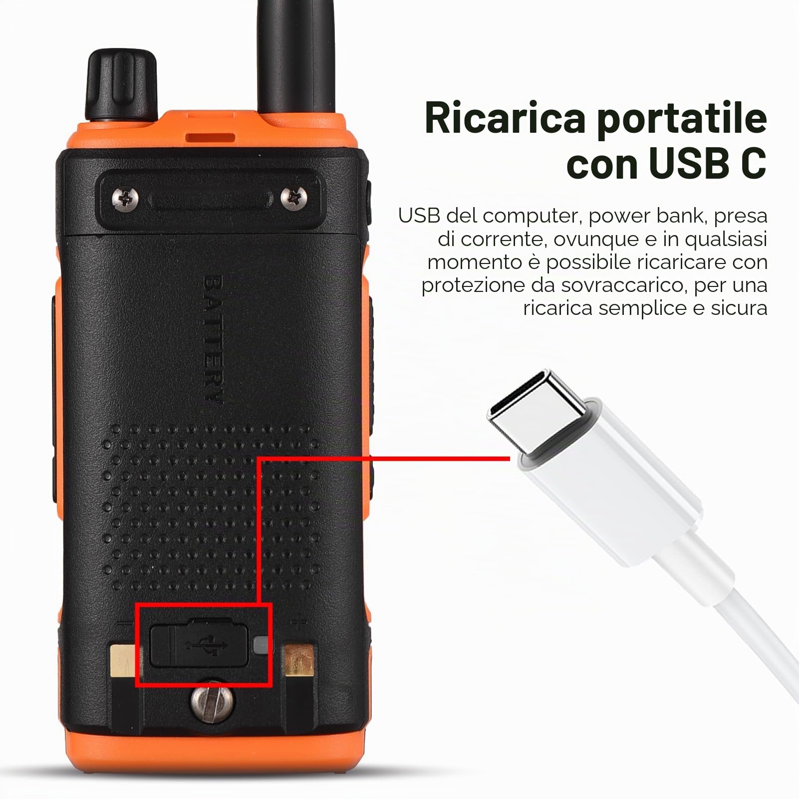 Baofeng BF 17 Walkie talkie a lungo raggio a due vie a due vie con doppia ricezione una frequenza chiave corrispondente a chiamate riservate sicure per le (Plug)