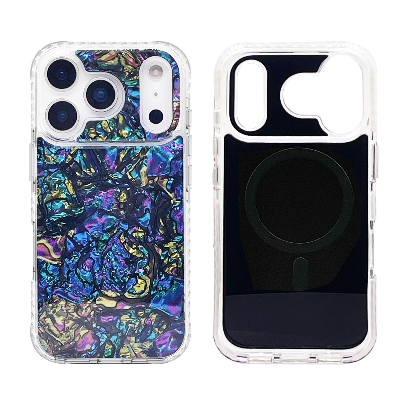 Coque de protection iPhone 17 Pro en ormeau véritable compatible MagSafe haut de gamme