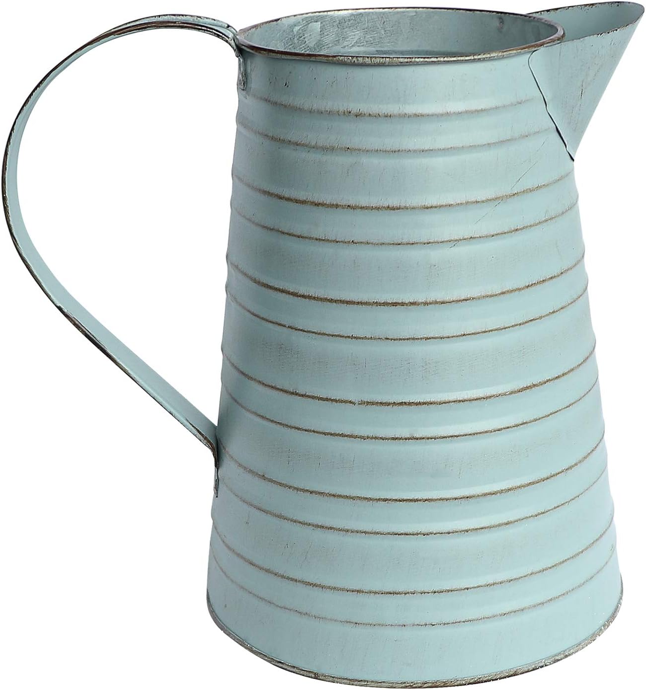 APSOONSELL Shabby Chic Metal Jug Vase Pitcher Flower Holder for Home Decoration - Image 3