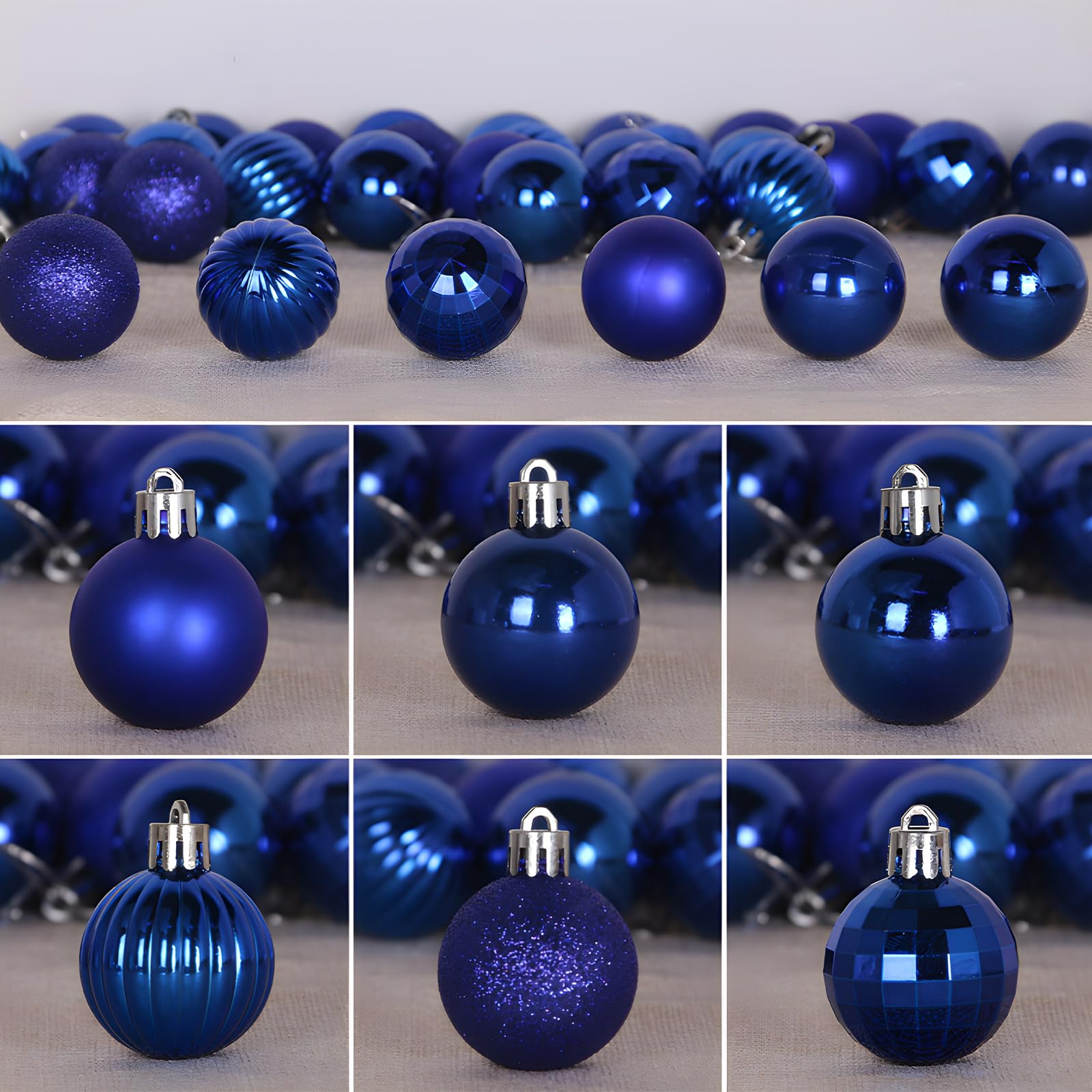 Lot de 36 boules de Noël incassables à suspendre pour anniversaire, Halloween, vacances, mariage - Bleu roi (6,3 cm)