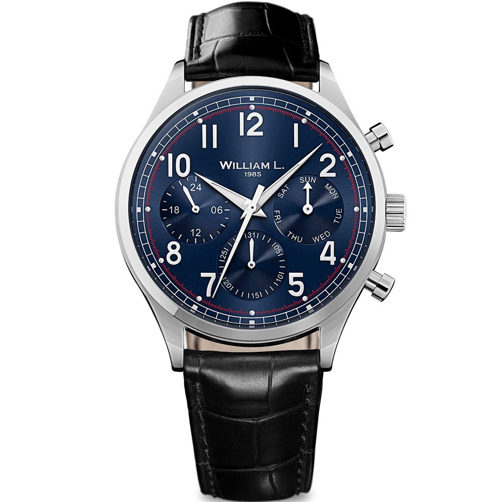 William L. 1985 Men's Analogue Quartz Watch with Black Croco
