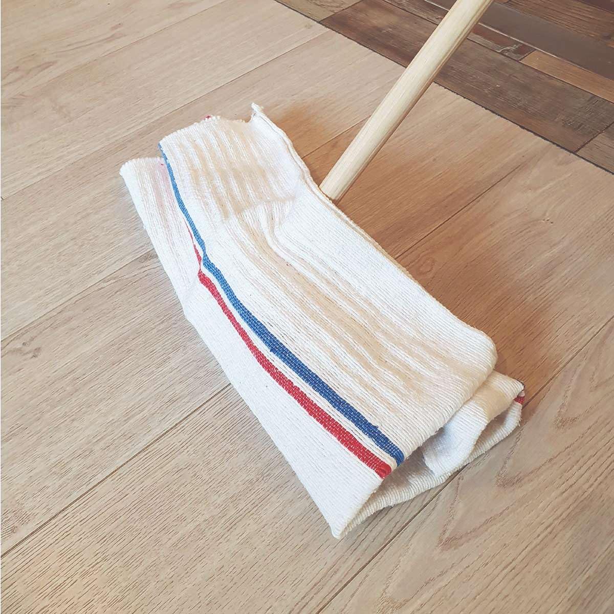 LNT France - Lot de 5 Serpillères Gaufrées Blanches 60 x 100 cm - Haute Résistance - Grand Pouvoir Absorbant - Idéal pour Tout Type de Sol - Fabriqué en France