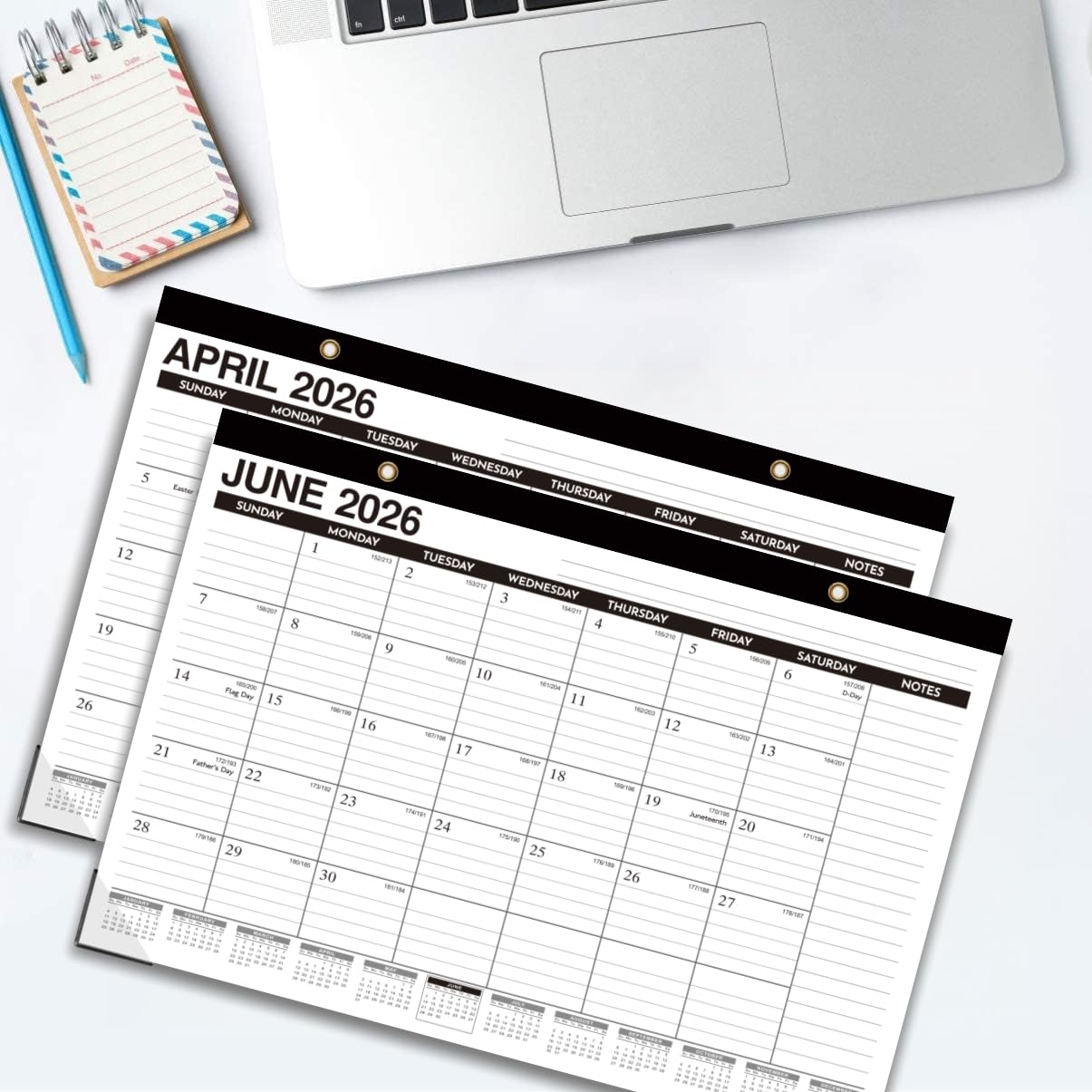 Tischkalender 2026–2027 – 18 Monate Wandkalender, Januar 2026 – Juni 2027, 43,2 x 30,5 cm, reichlich Platz, Kunststoffeinband, großer Monatskalender, perfekt für Zuhause, Büro und Schule, einfache