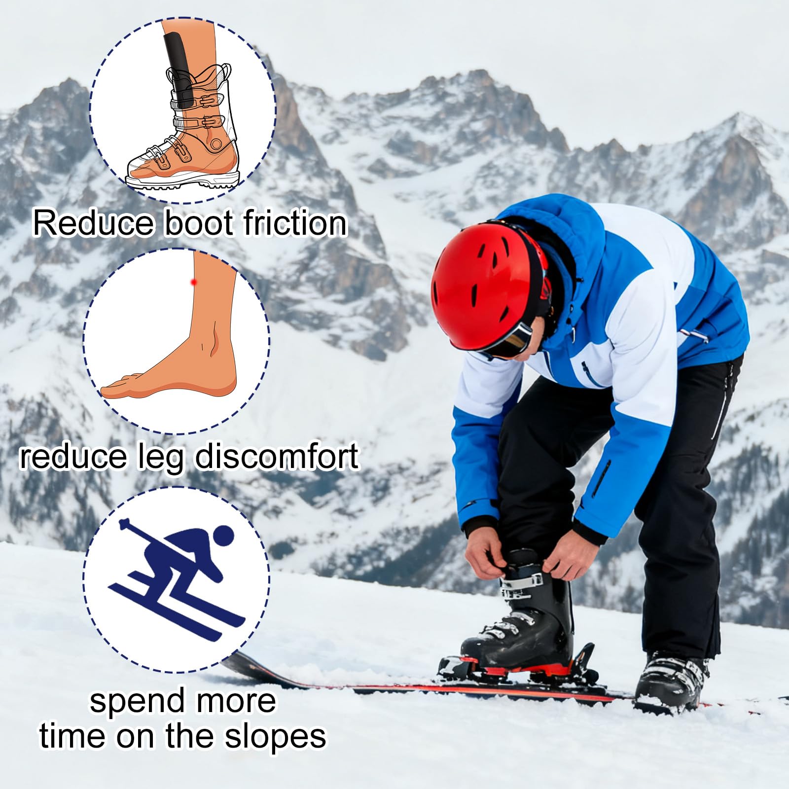 Penitue 2pcs Protège Tibias de Ski, Protège-Tibias de Snowboard en Mousse Épaisse pour Chaussures Protection Anti-Chocs