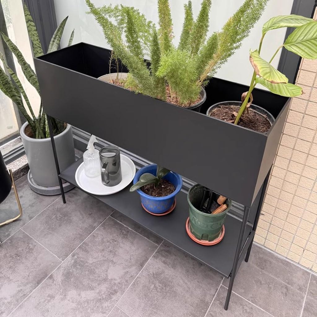 Tiered Plant Stand Indoor Nordic Outdoor Balcony Floor-standing Courtyard Green Plant Rack Outdoor Double-layer Large Plant Rack Outdoor Plant Stands For Patio