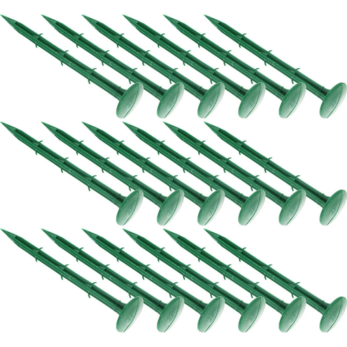 Piquets au Sol en Plastique Verts 150 Pièces pour Jardinage