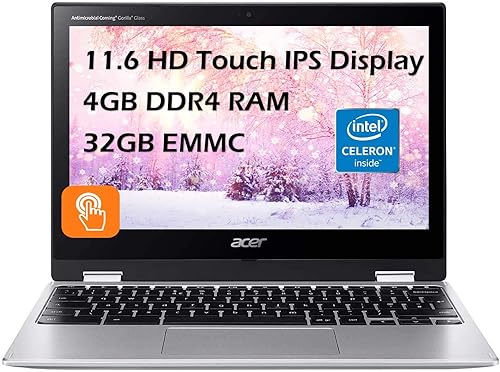 acer Laptop Chromebook Spin 311 convertible con pantalla táctil de 11.6 pulgadas, 32 GB de almacenamiento, color plateado (CP311-3H-K23X)