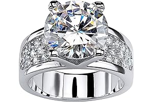 925 Sterling Silver Shiny Gem Cubic Zirconia Eternity Band Ring for Women