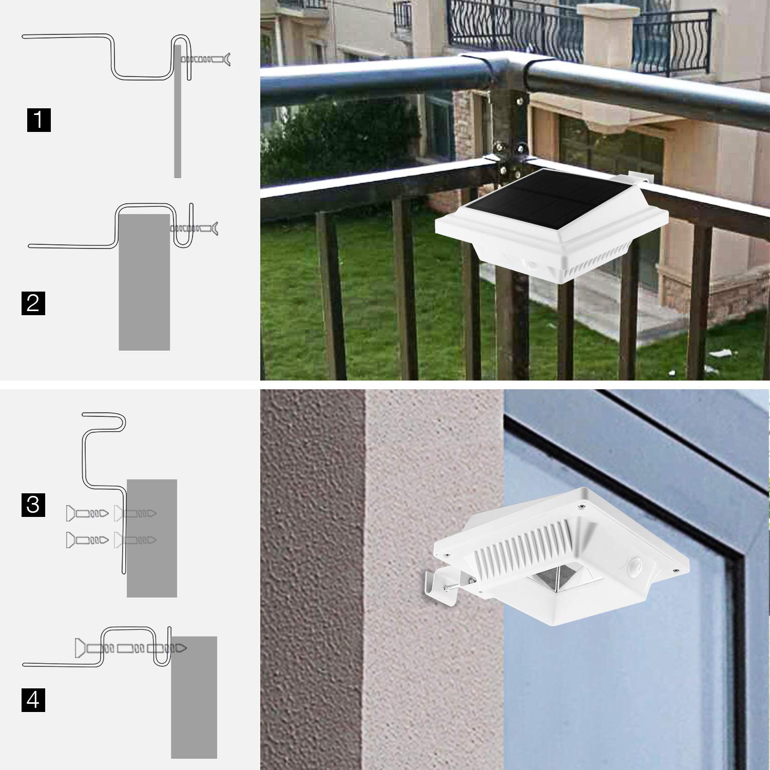 Solarna Lampa do Rynny Dachowej, do Użytku na Zewnątrz, 25 Diod LED, Automatyczne Włączanie/Wyłączanie, Białe, Ciepłe Białe Światło (2 Sztuk)