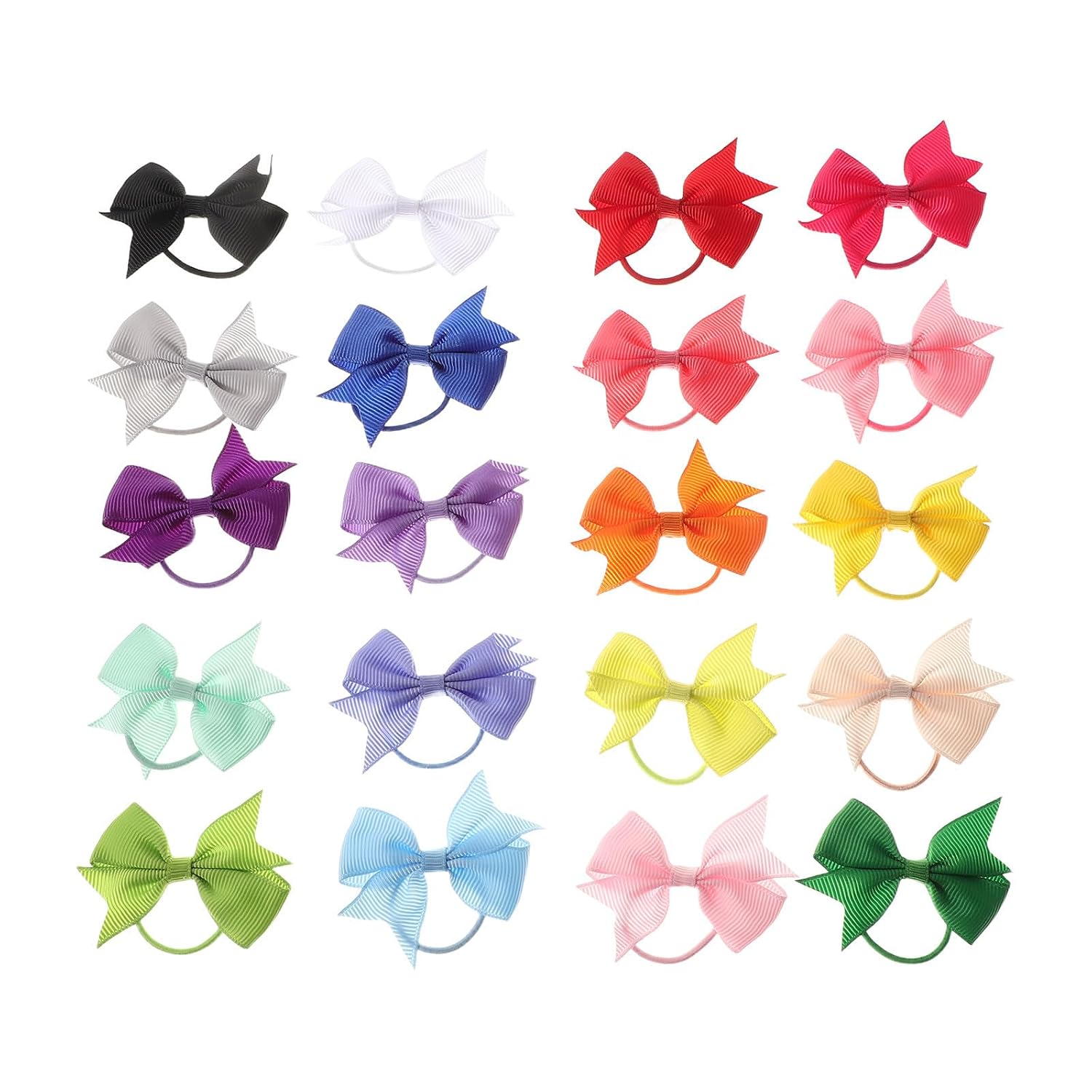 Unomor 40pcs Hair Ties with Bows and Infants, Strong Hold Polyester Elastic Ponytail Holders, Gentle and Safe Stretchy Hair Bows for Everyday Use
