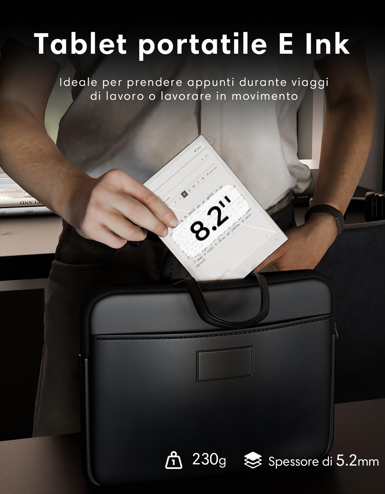 VIWOODS Bundle Aggiornato con AiPaper Mini, Stylus Pro e 5 Punte, Tablet AI E Ink da 8,2'' con Luce Regolabile, Taccuino Elettronico da 292 PPI con Penna, Portatile 230 g, Memoria da 128 GB