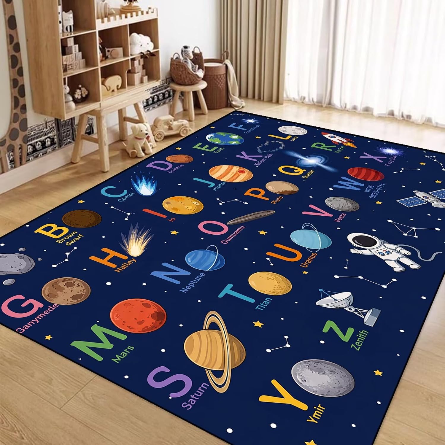 Cute Colorful Rug Amazon.com: FUYEUN Space Alphabet Classroom Rug 5x7, Washable Non-Slip ...