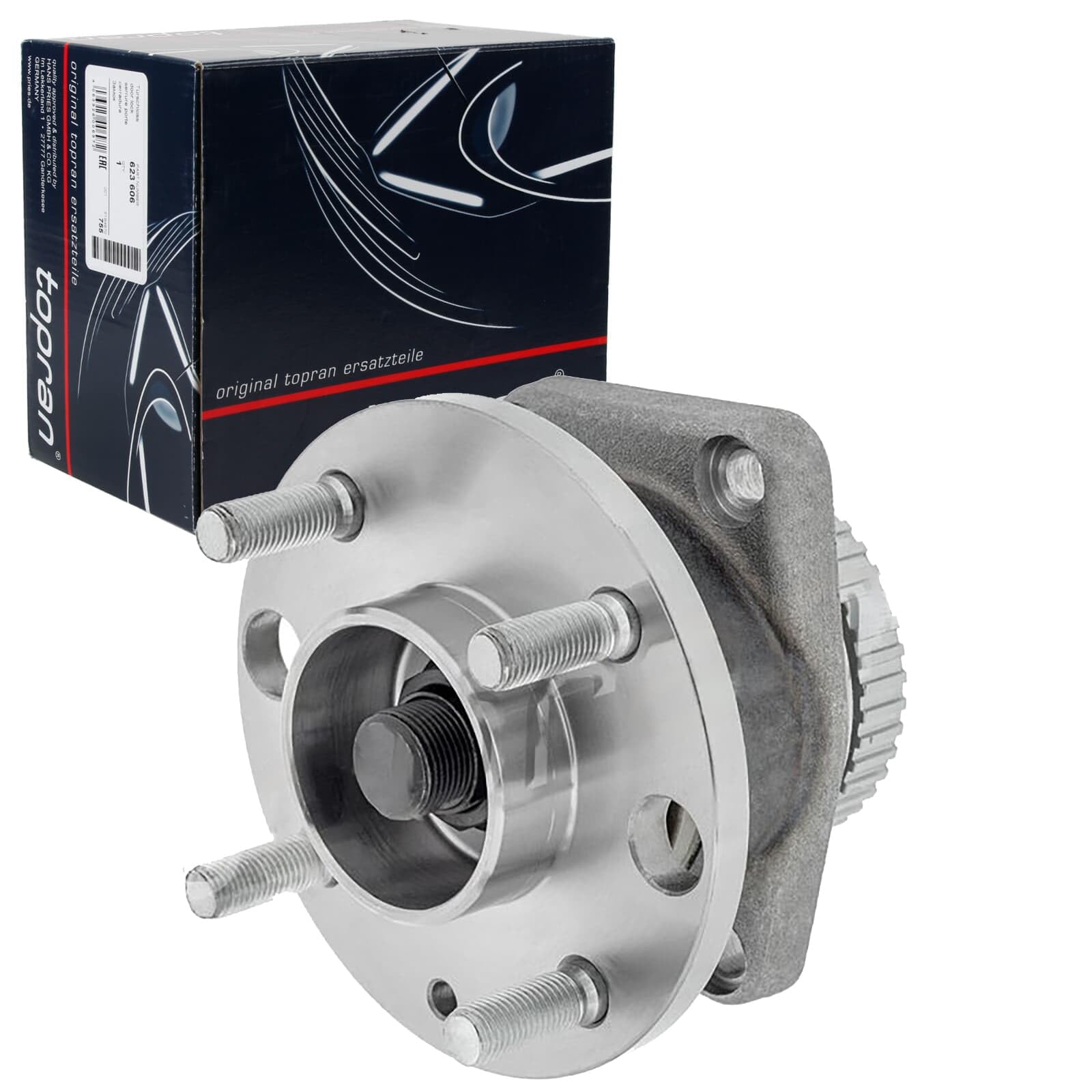TOPRAN 300 282 Cubo de rueda con anillo sensor ABS con perno de anclaje Rodamiento integrado en buje de rueda Trasero ambos lados