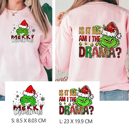 Miniatura 3 de Parches para planchar de Navidad, 6 hojas de vinilo de transferencia de calor de Navidad, parches para planchar, calcomanías de Navidad para