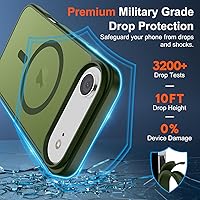 Vista 1141 de SUPFINE Funda magnética para iPhone 11 (compatible con MagSafe) (protección contra caídas de grado militar), translúcida mate a prueba de golpes