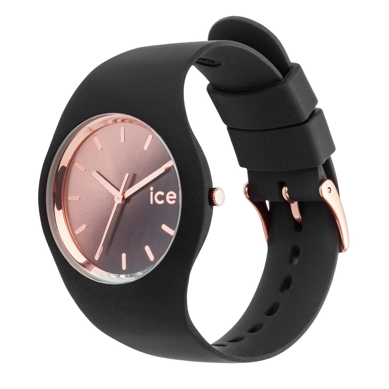 Ice-Watch - ICE sunset Black - Damski czarny zegarek z silikonowym paskiem - 015748 (Medium)