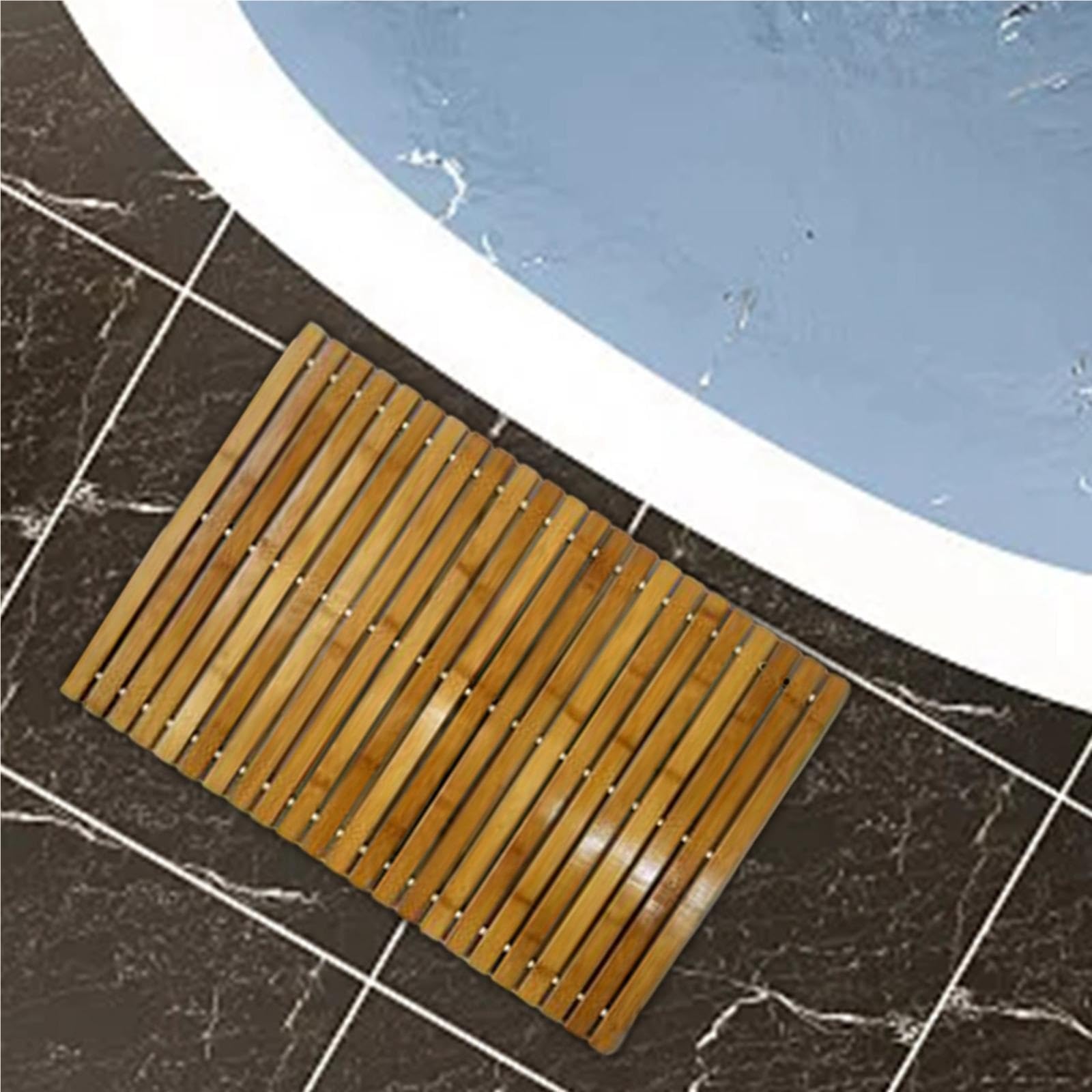 Tappetino da bagno con strisce di legno, pavimento for uso interno, tappetini da cucina, tappetini da bagno for doccia