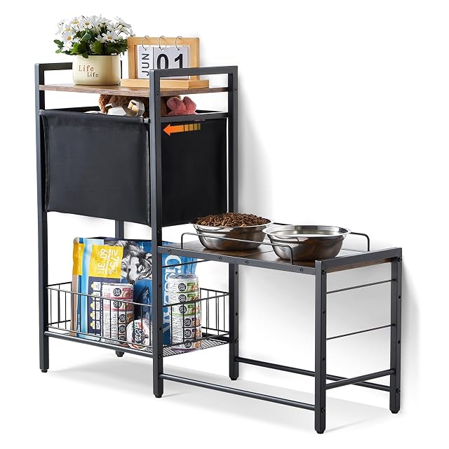 VEVOR Estación de Alimentación 92x27x75 cm Comedero Elevado para Perros Soporte Elevado para Cuencos…