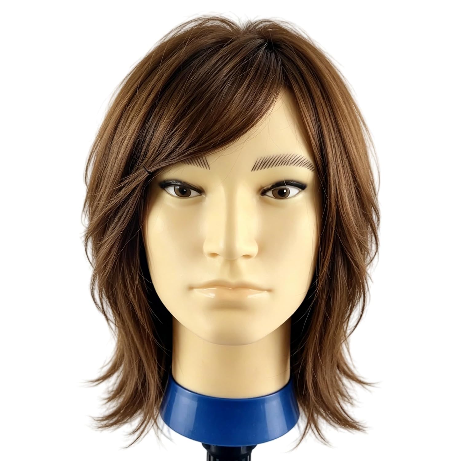 Barber Mannequin Head Male -Mannequin Head Human Hair for Hair Styling | 12" Human Hair Mannequin Head, Training Head for Hairstylist, Practice Hair Mannequin Head
