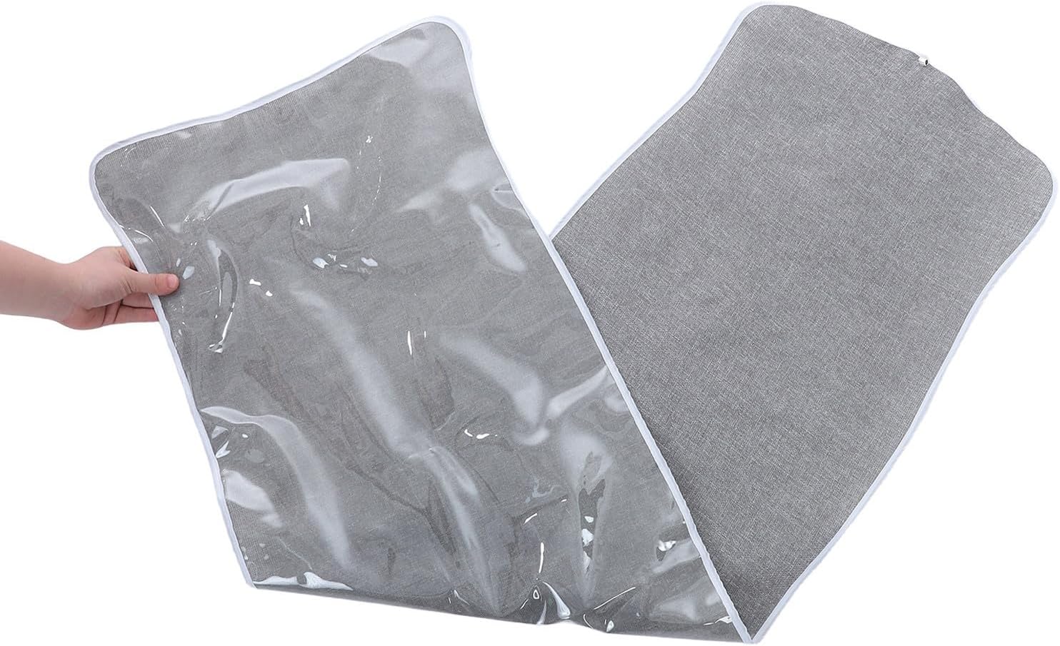SHOWERORO Ironing Board Foldable with Snap Fastener Closure Dust Cover Bag Cloth Protective Cover Easy Installation Grey for Ironing Boards Suitable for Drycleaning Shops and Closets