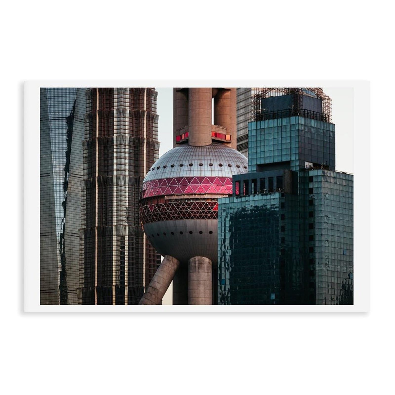 HEYANM Shanghai Skyline Print Oriental Pearl Tower Urban Cityscape Canvas Poster Bedroom Office Room Decor Gift Unframe 24x36inch
