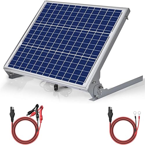 Miniatura 9 de SUNER POWER Mantenedor de cargador de batería solar de 12 V 30 W, controlador MPPT ultrainteligente integrado, soporte de montaje ajustable, kit de