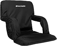 Vista 7 de Stadium Seat Chair Bleacher Cushions with Padded Back Support, Armrests, 6 Reclining Positions and Portable Carry Straps by Home-Complete Negro