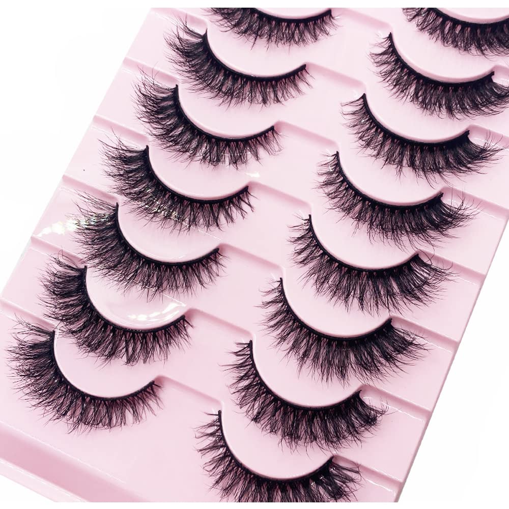 HBZGTLADNew 10 Pairs 3D Mink Lashes False Eyelashes Handmade Wispy Fluffy Long Lashes Natural Eye Makeup Tools Eye Lashes (55-10pairs)