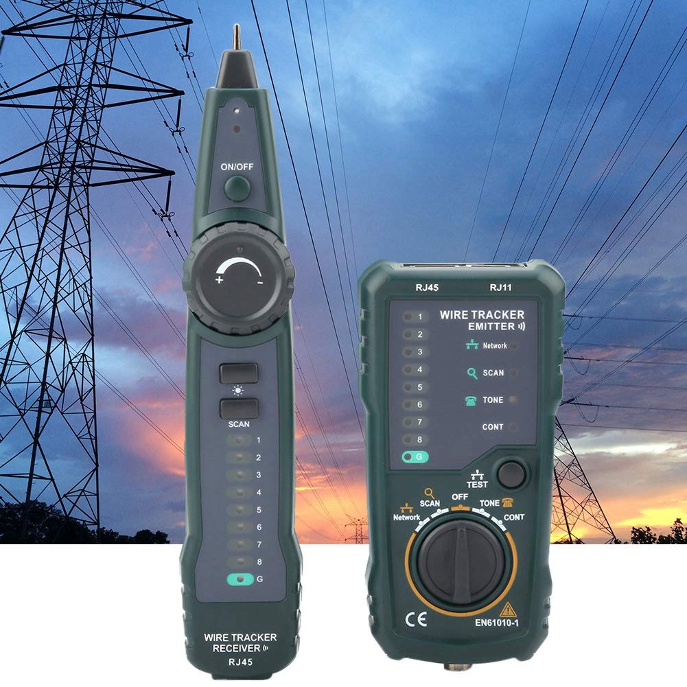 Wielofunkcyjny tracker przewodów, Walfront FY868 tester kabla do sieci telefonicznej RJ45 RJ11 BNC LAN śledzenie przewodów zestaw lokalizator przewodów wyszukiwacz linii
