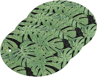 Coikll Tropical Leaves Kitchen Sponges Cleaning Odor Free Non Scratch Dish Sponge for Cleaning Dishes Bathroom - 3 PCS