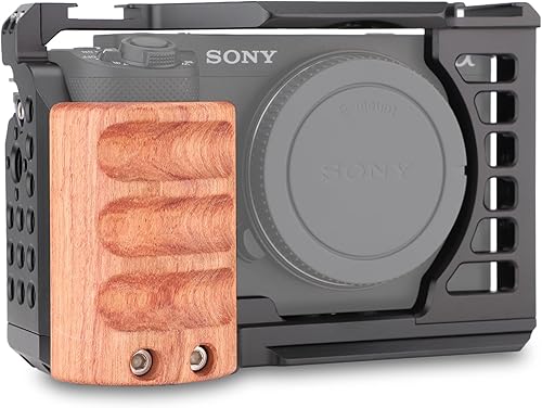 LEFTFOTO ZV-E1 Jaula completa para cámara con mango de madera para Sony Alpha ZV-E1 Marco de grabación de video con base tipo Arca 38 "agujeros ARRI