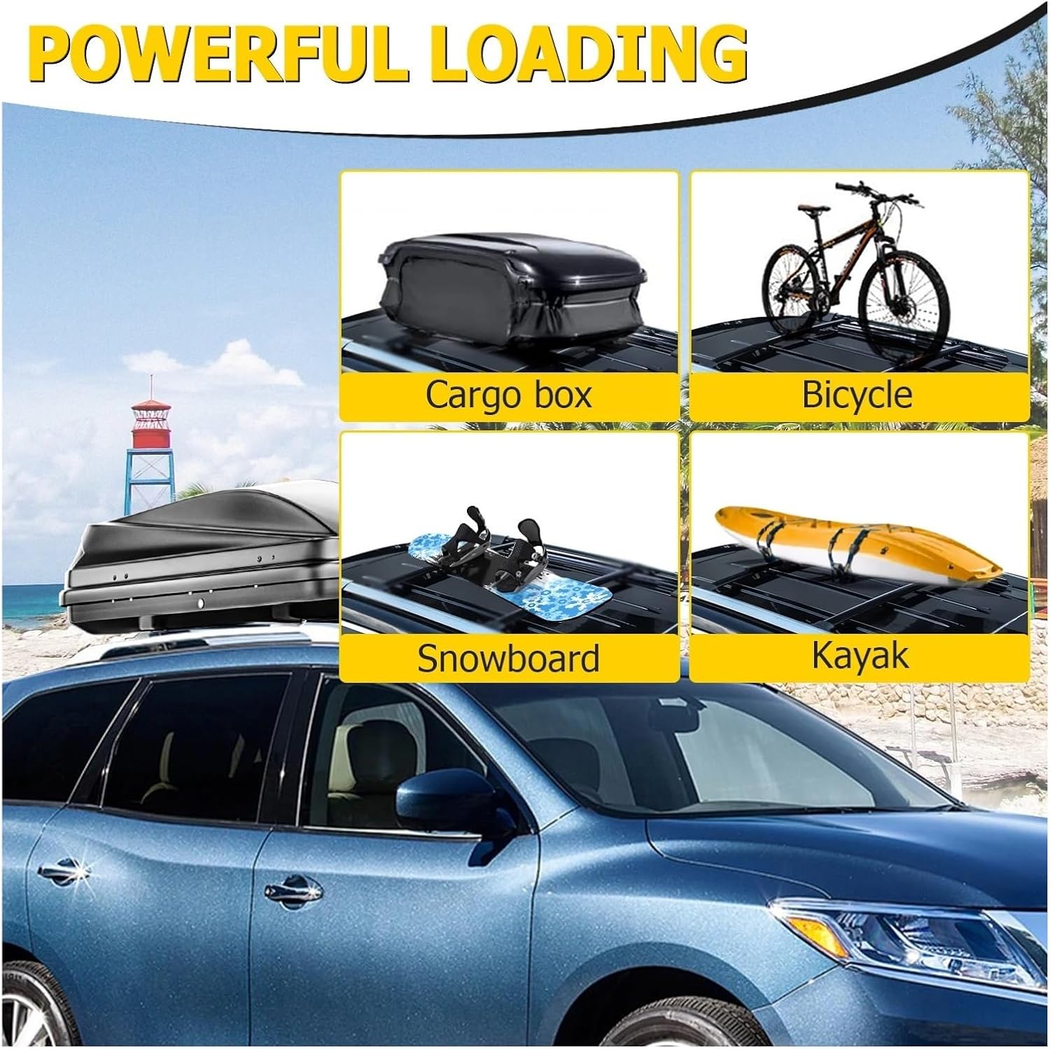 Roof Rack Cross Bars Compatible with Nissan Pathfinder 2013-2020 Aluminium Alloy SUV Luggage Carrier Kayaks Bike Canoes Rooftop Holder