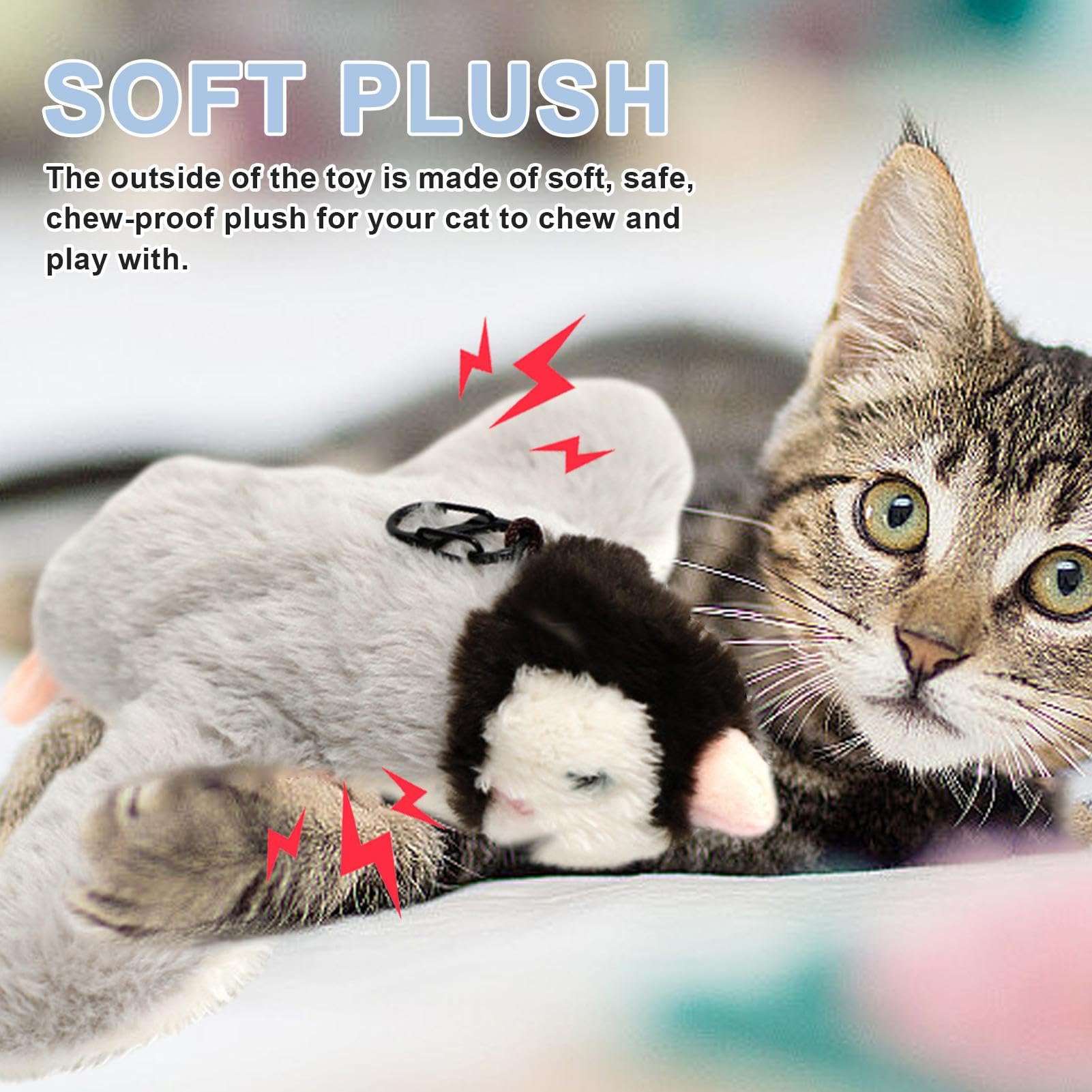 Giocattolo Gatto Uccellino Volante - Uccello In Peluche Con Ali Moventi E Suoni - Foto 2