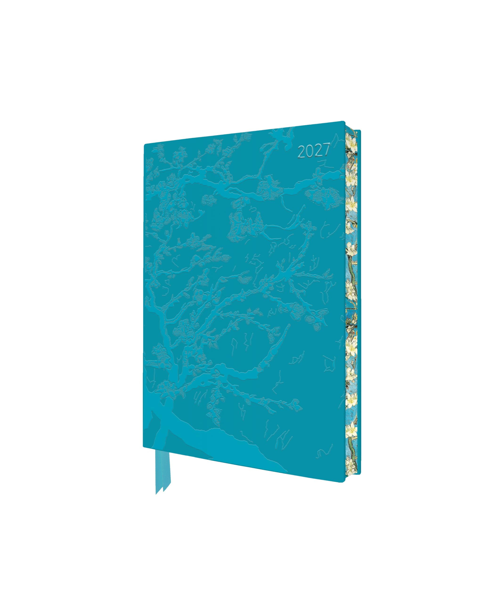 Vincent van Gogh: Almond Blossom 2027 Pocket Artisan Art Vegan Leather Diary – Week to View: Original Flame Tree Publishing DIN A6-Format Exquisit ... künstlerisch gestalteten Buchschnitt