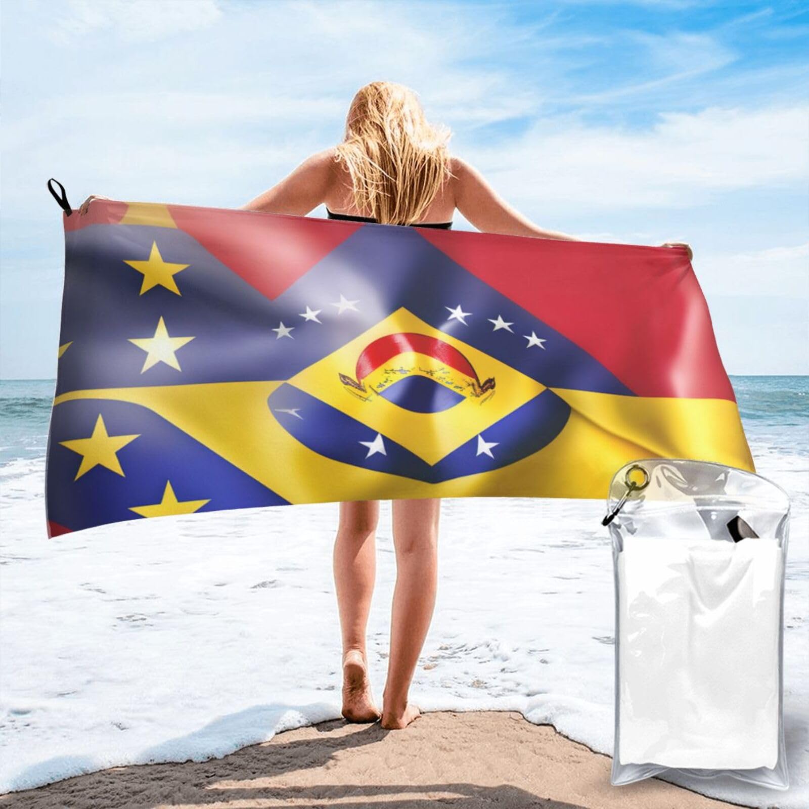 JBJGKHLP Flag Of Venezuela Print Quick Dry Portable Towel For Beach Camping Hiking Yoga Fitness Outdoor Adventures