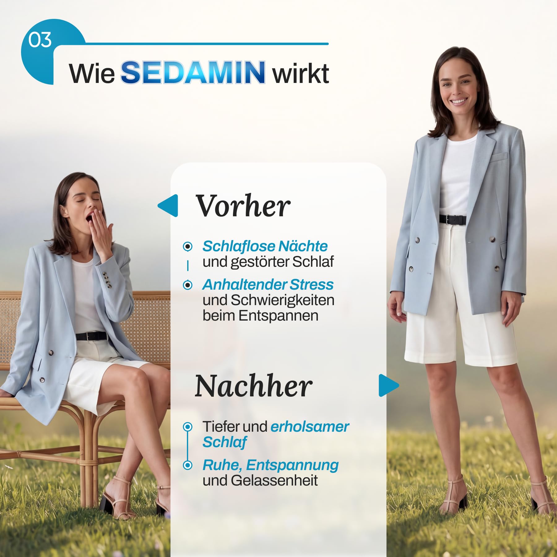 Kapseln SEDAMIN | Für mentale Entspannung und erholsamen Schlaf | Mit Ashwagandha, Passionsblume, Magnesiumglycinat und Vitamin-B-Komplex | 30 Kapseln