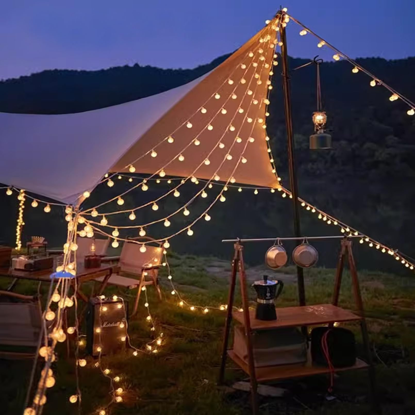 Guirlande lumineuse en forme de globe - 80 LED - Alimentée par USB - Étanche - 8 modes - Avec télécommande - Pour chambre à coucher, fête de Noël, terrasse, jardin, intérieur et mariage