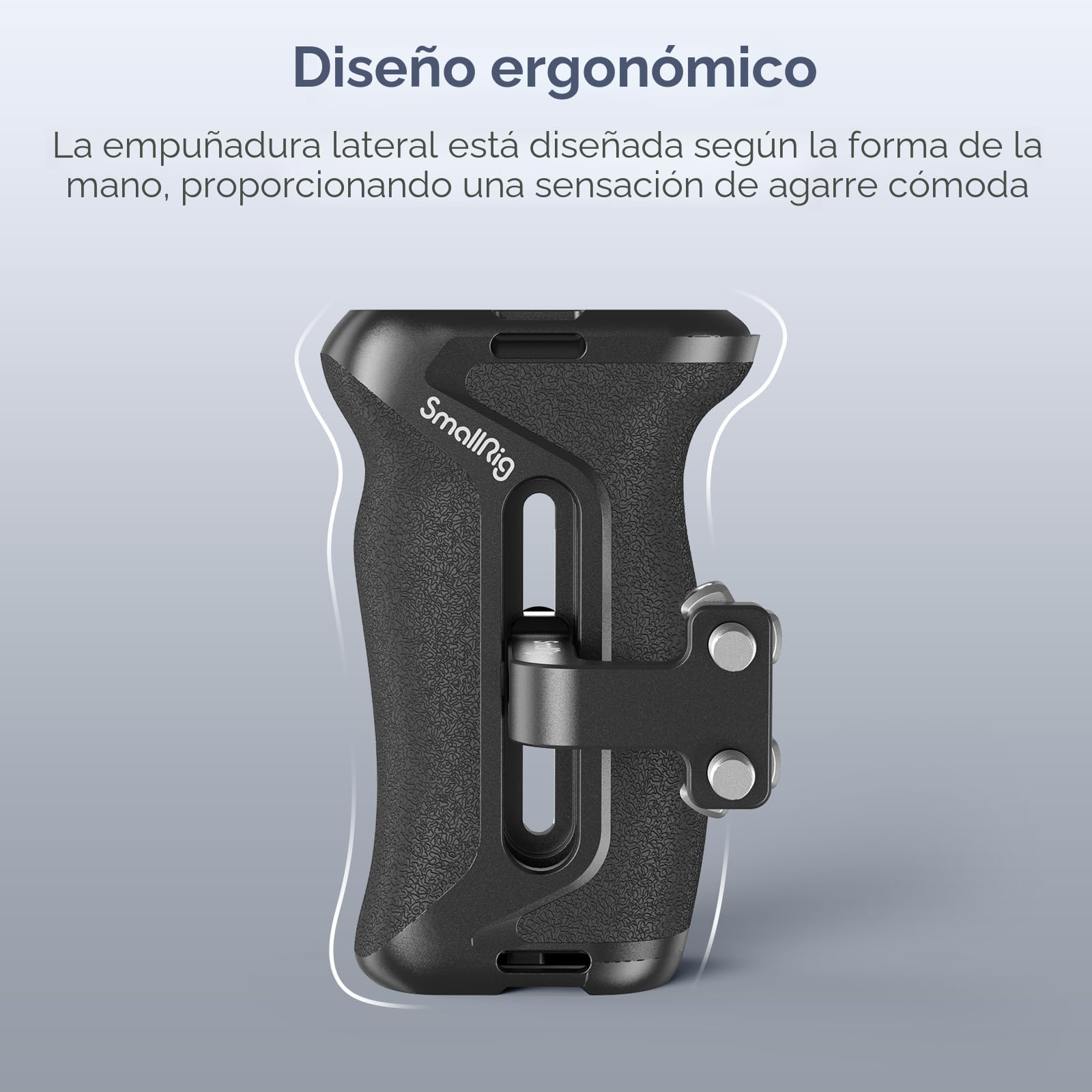 SMALLRIG Mango Lateral de Aluminio con Tornillo de 1/4'' para Jaulas de Cámara, Side Handle Ergonómica Universal 36mm Ajustable hacia Arriba/Abajo - 4015