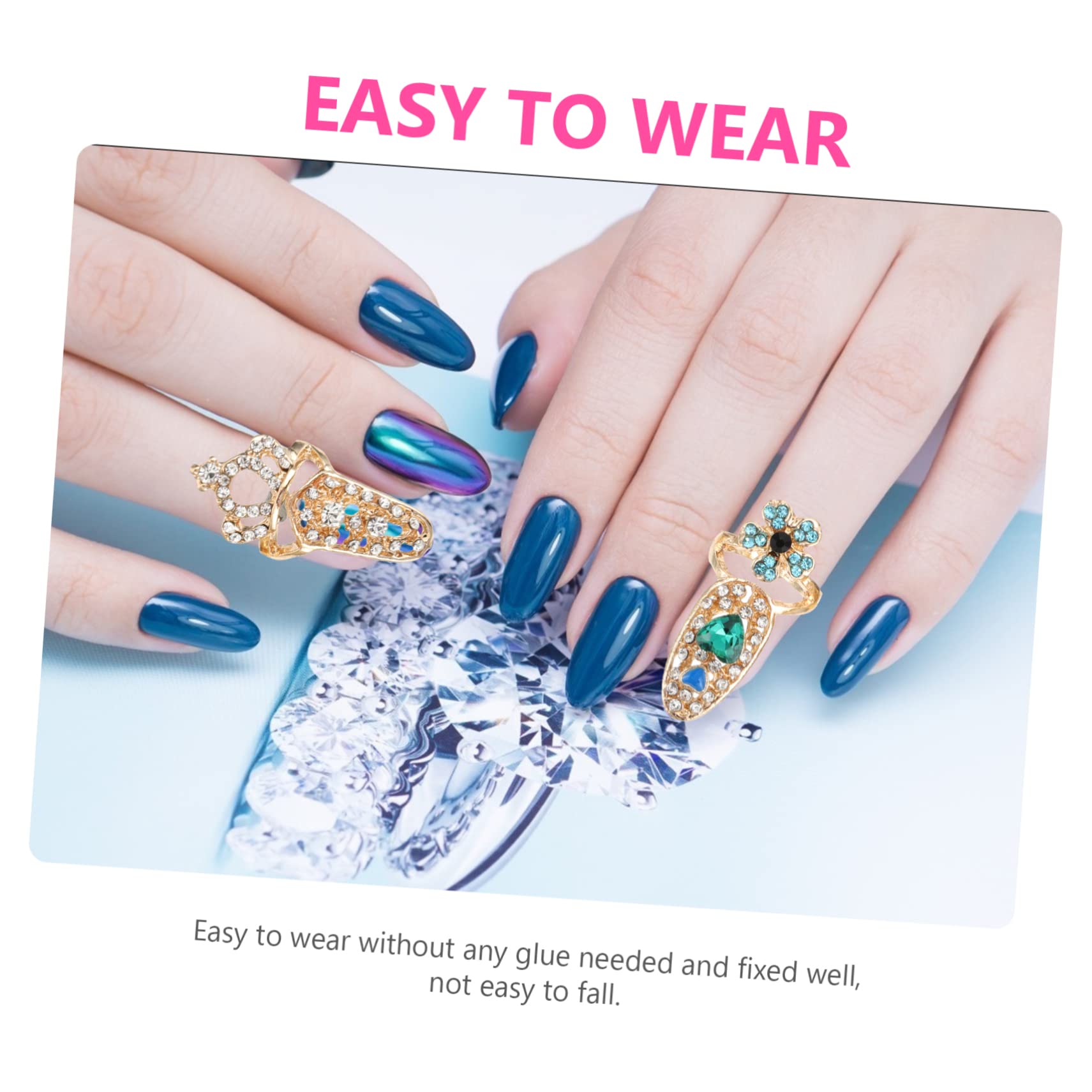 FRCOLOR 36stücke Nagelkunst Charms Verstellbare Fingernagel Dekoration Für Kreative Maniküre Für Kostümpartys Und Festivals