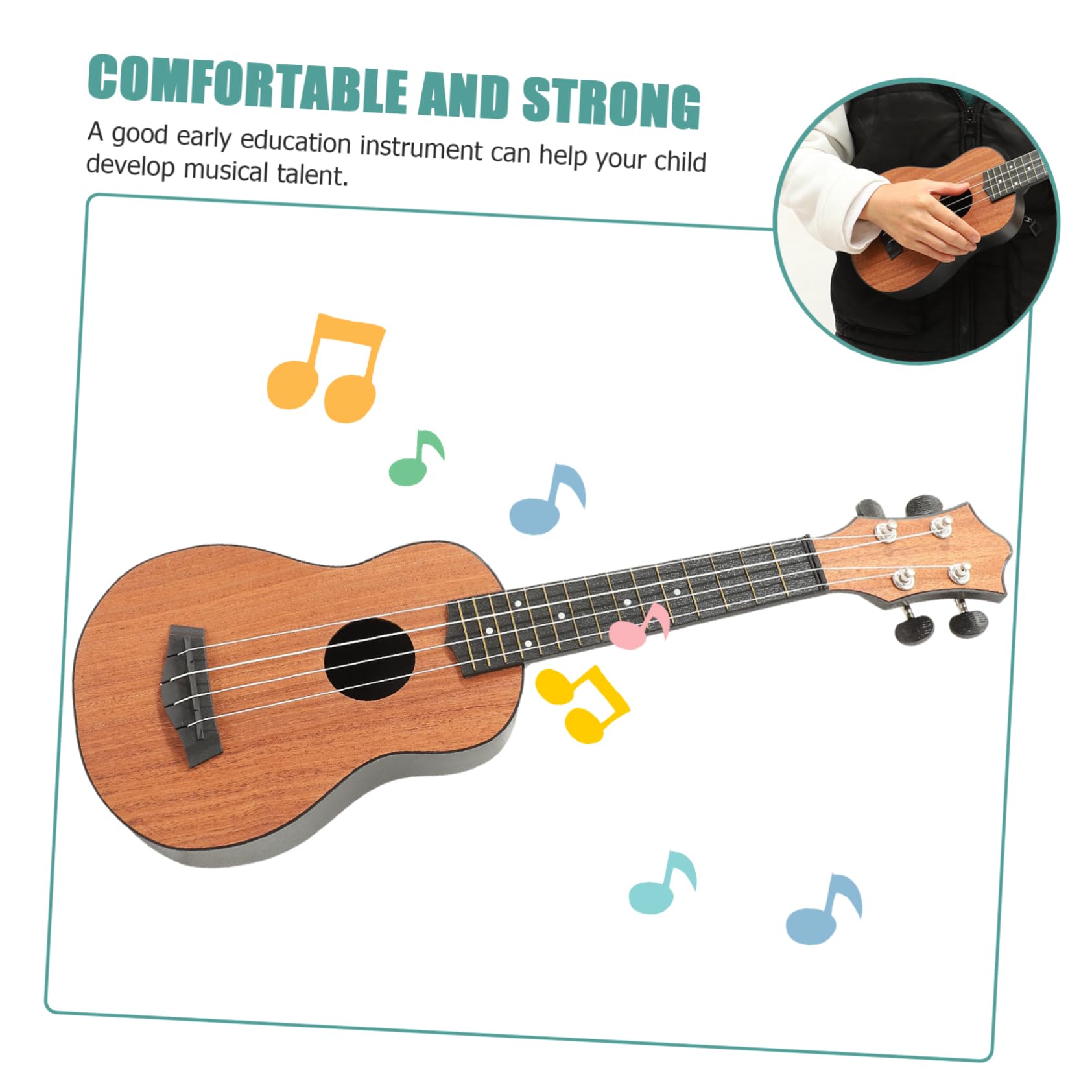 Ukulele Classico 21 Pollici per Principianti, Legno e Fibra di Carbonio | Festa Scuola Decor, Pratica e Educazione Musicale, per Ragazzo Ragazza, Chitarra Legno, Ukulele Accordatore
