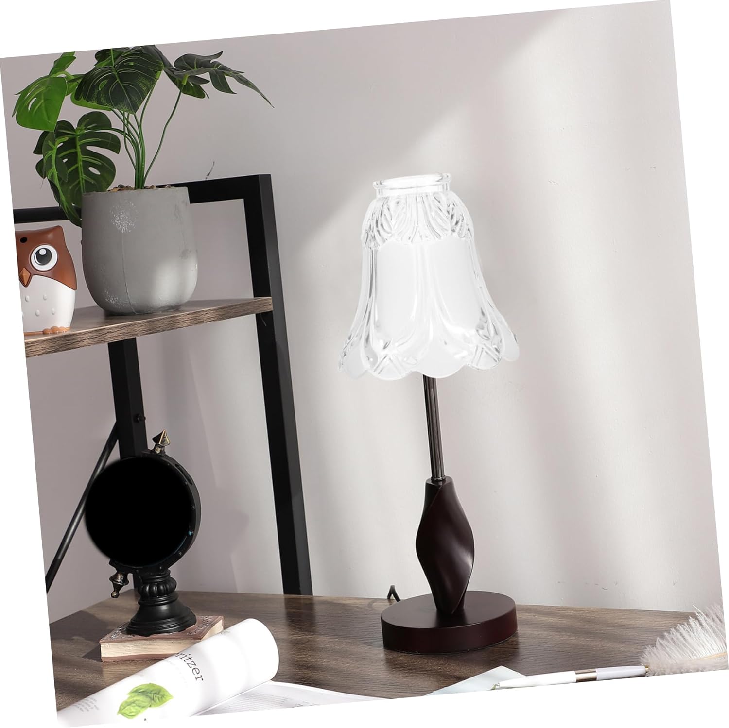 Cabilock 4pcs Bell-shaped Glass Lamp Shades for Chandeliers and Wall Sconces Frosted Transparent Light Covers Easy to Install Decorative Lighting Fixtures