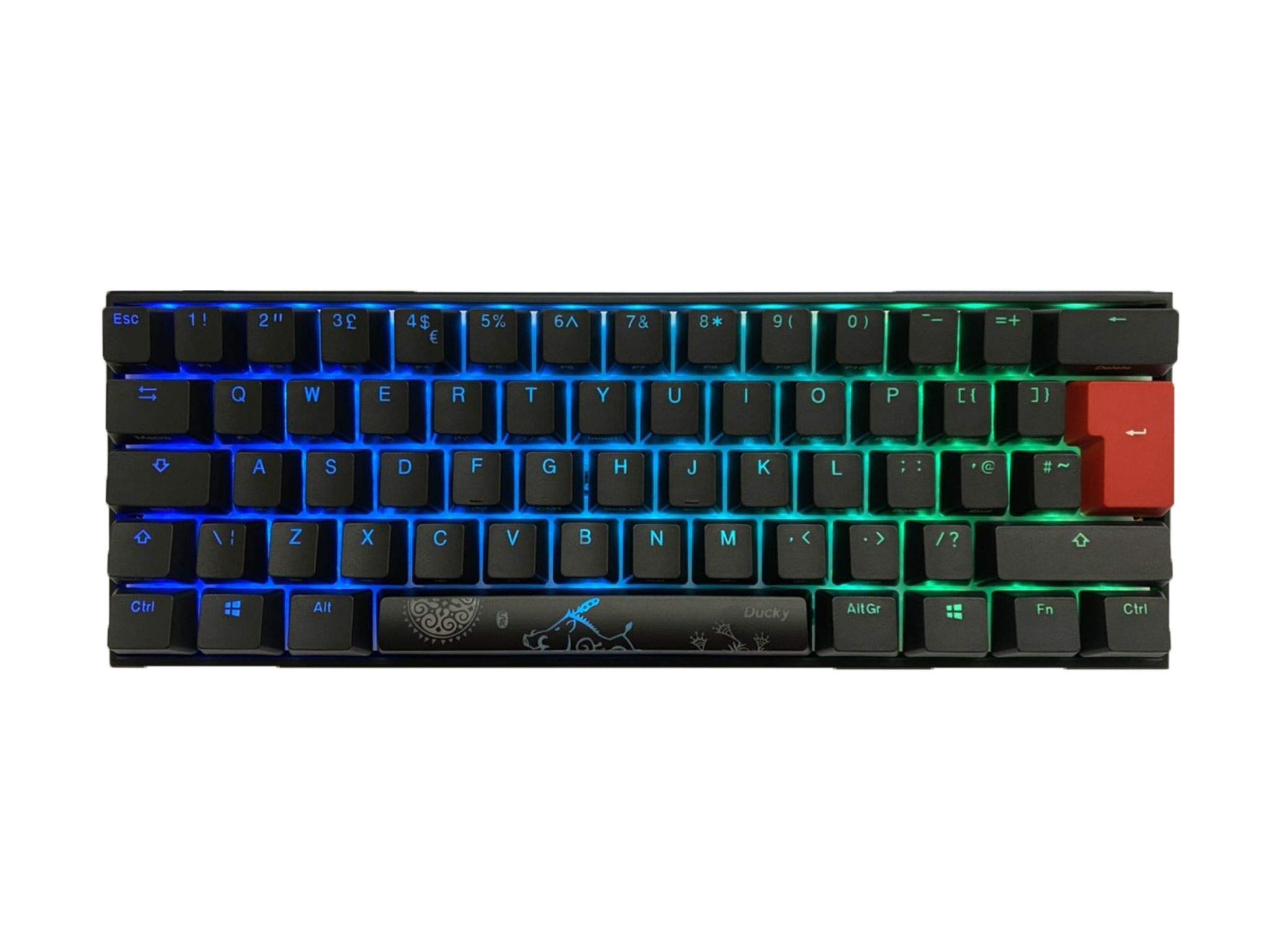 Buy Ducky One 2 Mini RGB Mechanical Keyboard in Black with Cherry MX Red Switches, UK Layout