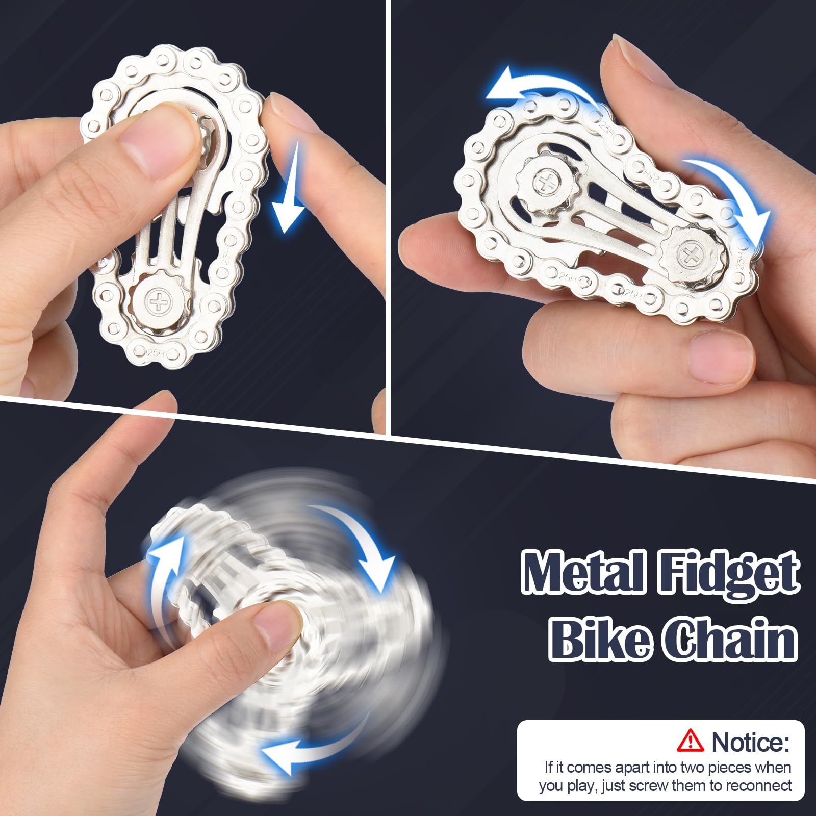 8 pezzi giocattolo per adulti e adolescenti – Spinner magnetico metallico per le classi, lo stress e l‘ansia Set di giocattoli con anello sensoriale adatto all’autismo e all’ADHD | Fantastici giocattoli da scrivania per alleviare lo stress e l'ansia, anel