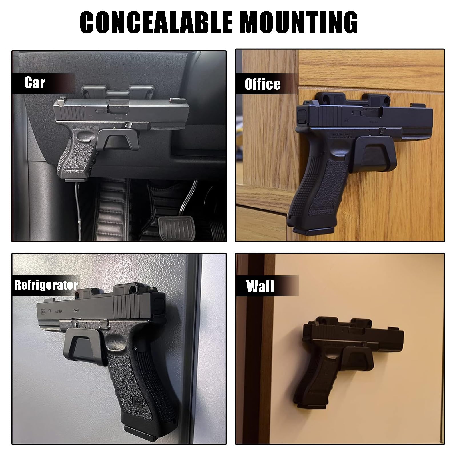 Supporto Magnetico per Pistola con Protezione del Grilletto, Portata Massima del Magnete per Pistola 60 Libbre, Nascosto nella Cassaforte da Scrivania, Facile da Aprire e Chiudere